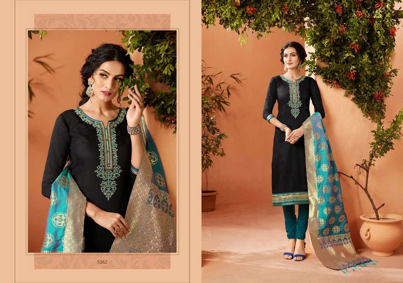 Virasat Vol-4 Kessi Fabrics Design Silk Dress Materials Virasat Vol-4 Kessi Fabrics Design Silk Dress Materials